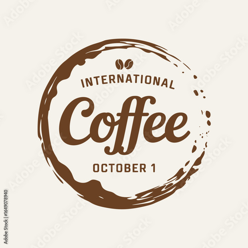 International coffee day celebration with coffee ring design