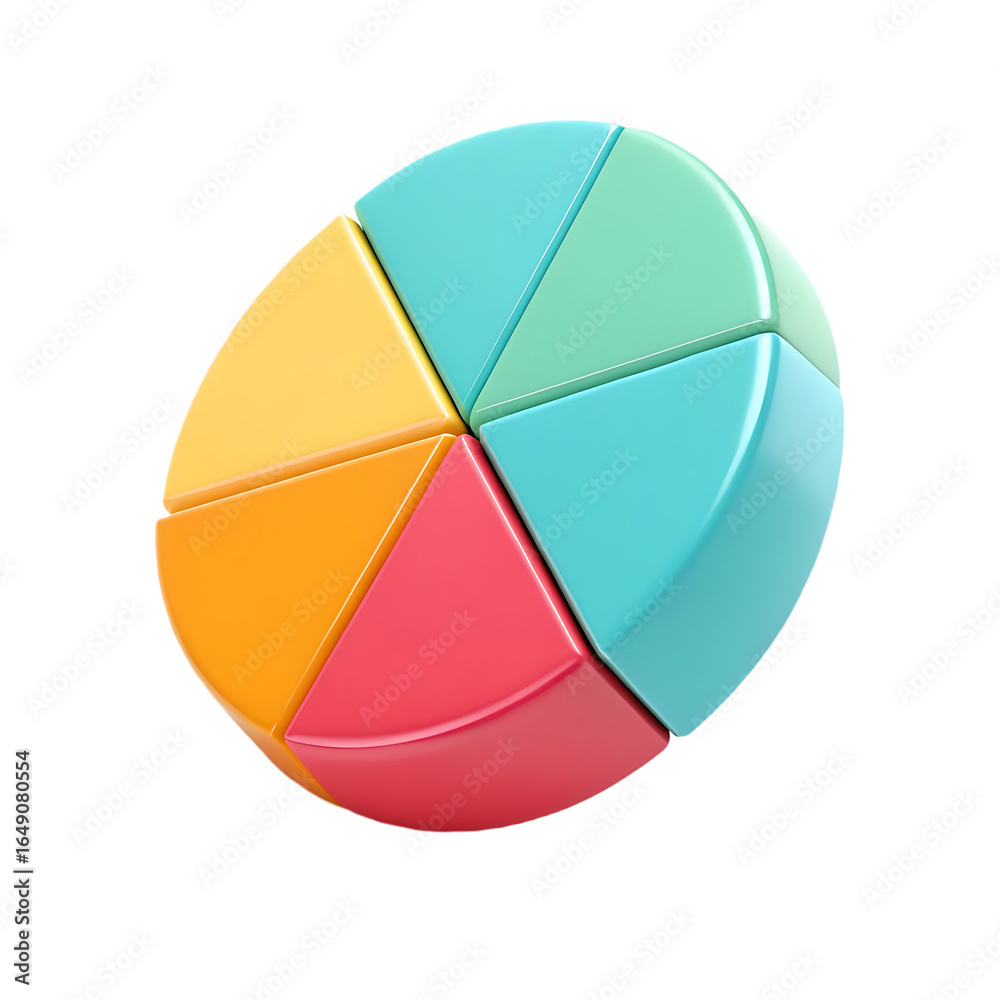 Obraz premium 3D icon Colorful Circular Segments transparent png illustration