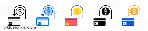 Chargeback multiple style icons set design vector illustration. 