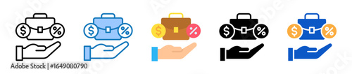 Business Loan multiple style icons set design vector illustration. 