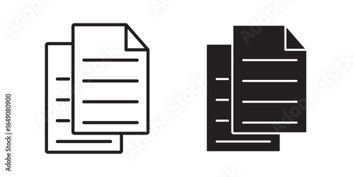 Document paper icon. Document vector icon isolated on white background. File copy icon for web and application