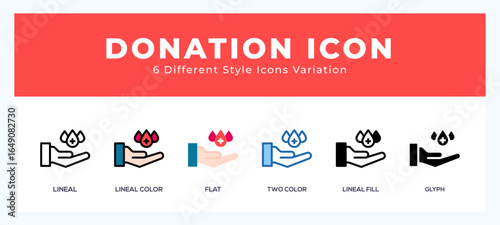 Blood donation icon in filled. thin line. outline stroke and flat style.