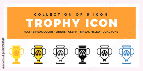 Trophy Icon Set. Collection of 6 Award Winning Icons