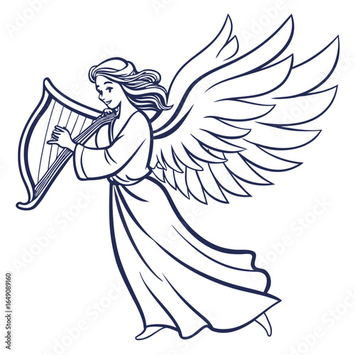 Single Singing Angel in a Heavenly Choir