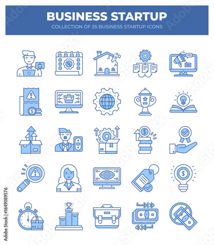 Business Startup Icons. 25 Essential Icons for Your Startup