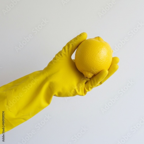 woman in yellow rubber gloves