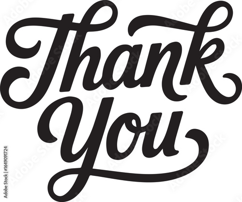 decorative cursive thankyou vector lettering elegant calligraphy style for greeting cards posters invitations signage ai