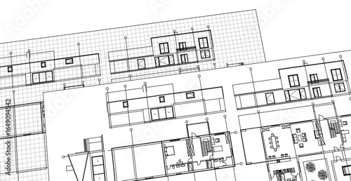residential building plan concept draft project