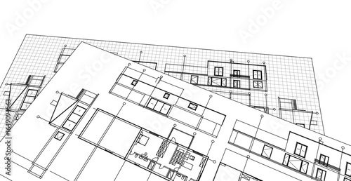 residential building plan concept draft project