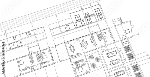 residential building plan concept draft project