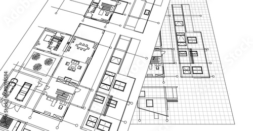 residential building plan concept draft project