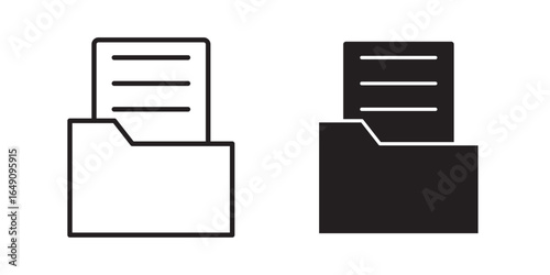 Folder file icon vector illustration stroke and fill on white background.