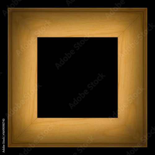 square brown wooden frame isolated on black background