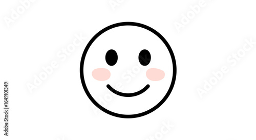Smiling face emoji with blushing cheeks in minimal style