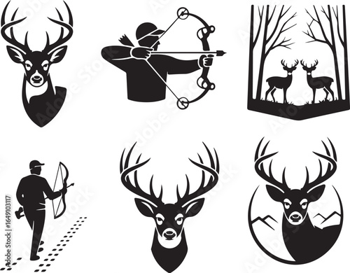 Hunting and archery symbols for logos, designs, and outdoors