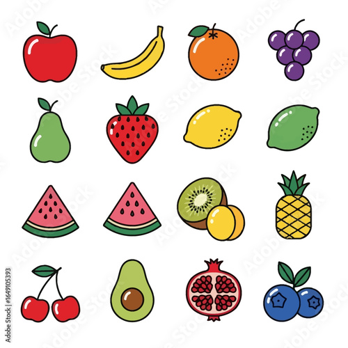 Assorted fruits displayed creatively on white surface background details