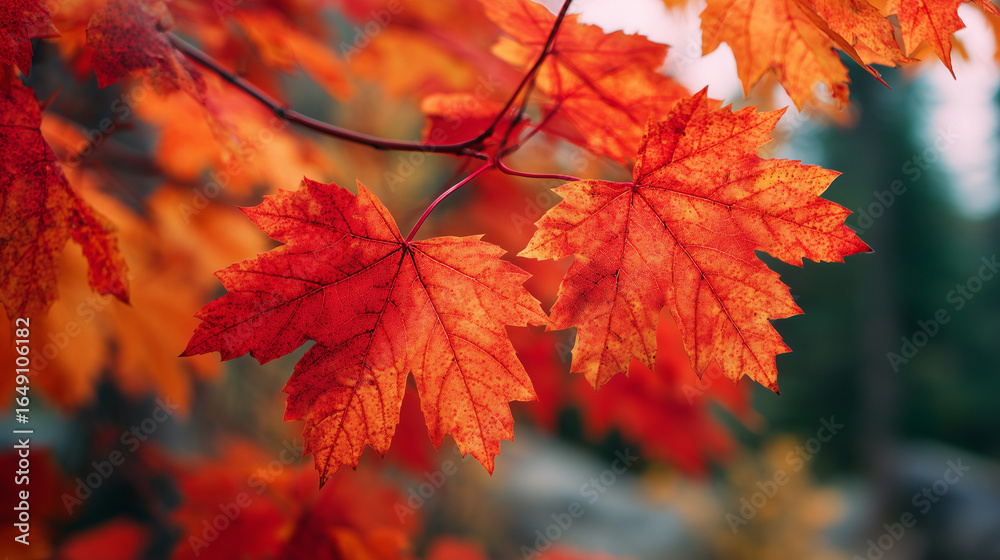 ai vibrant autumn leaves create a stunning display of red hues in a serene forest setting during the fall season ai vibrant autumn leaves create a stunning display of red hues in a serene forest setting during the fall season