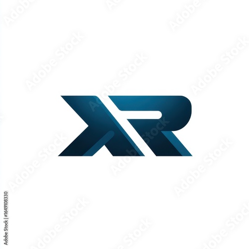 Modern logo design featuring a stylized letter combination in blue tones inspired by technology and innovation