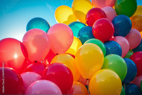 Wallpaper Mural A vibrant array of balloons against a clear blue sky. Torontodigital.ca
