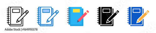 Notebook multiple style icons set design vector illustration. 