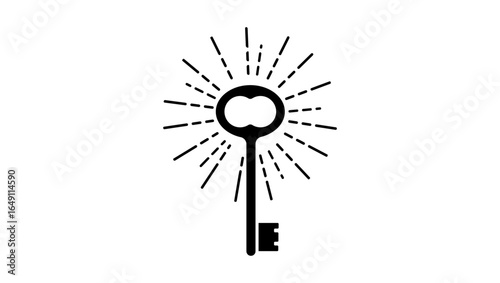 public key symbol, black isolated silhouette