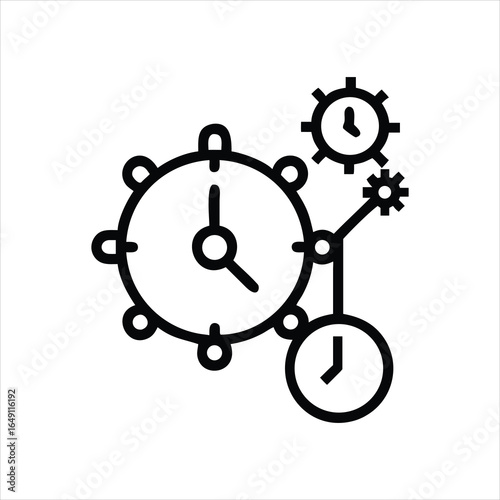 Abstract illustration of interconnected clocks and gears symbolizing time and mechanics