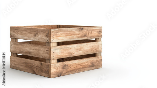 Wallpaper Mural Wooden crate box empty with slats visible, showcasing natural wood texture and design Torontodigital.ca