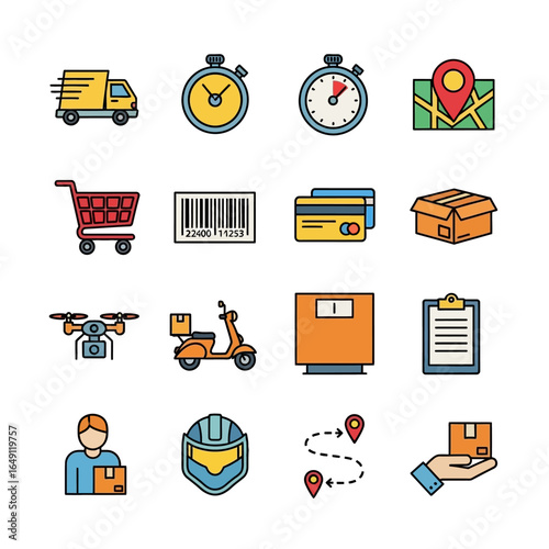 Delivery truck expedites package shipping service promptly