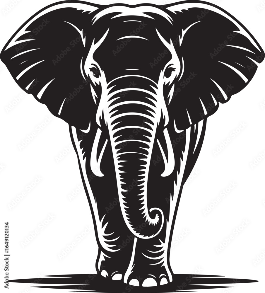 Obraz premium Majestic elephant walks forward with powerful presence