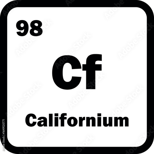 Californium chemical element icon isolated on white background . Californium icon vector