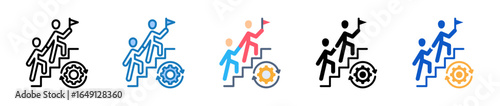 Leadership multiple style icons set design vector illustration. 
