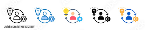 Initiative multiple style icons set design vector illustration. 