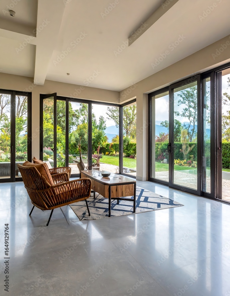 Fototapeta premium Modern living room with expansive views