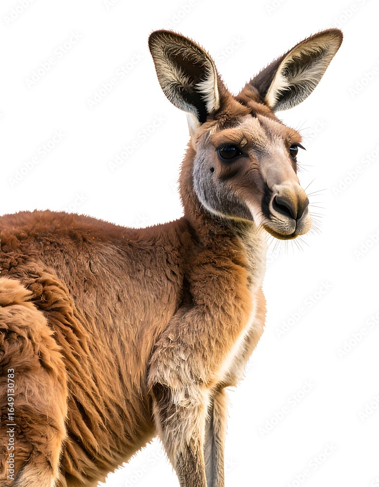 Fototapeta premium Kangaroo portrait against white