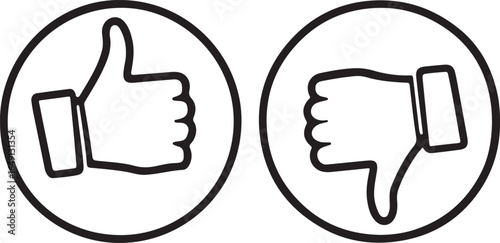 Thumbs Up and Down Icons for Feedback Decisions