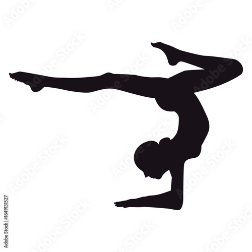 black silhouette vector of gymnast woman