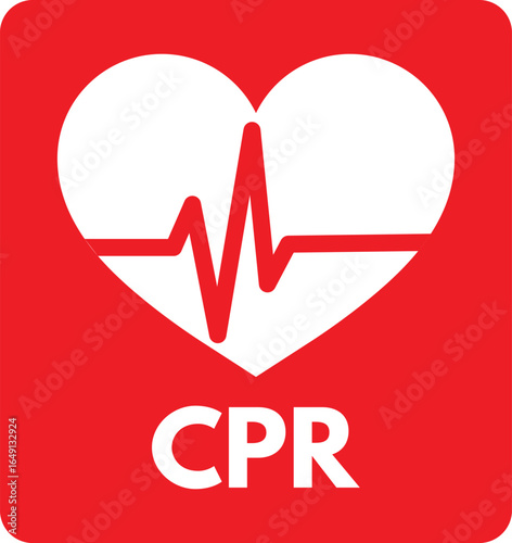 Medical heart CPR icon isolated on white background . Vector illustration