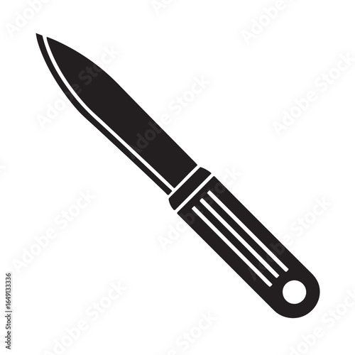 Minimal Black Scalpel Silhouette Vector Icon
