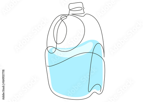 One line drawing of a gallon of water. Minimal continuous line art vector illustration. Simple and clean design of water container icon.