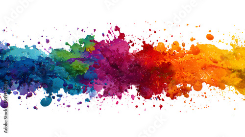 Rainbow colored paint splash spot isolated on white