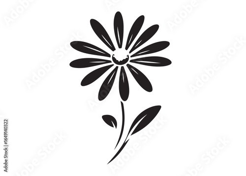 daisy flower logo silhouette vector, daisy flower silhouette vector illustration, beautiful daisy flower silhouette, daisy flower logo silhouettes vector on white background