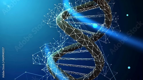 Futuristic DNA Helix Vector, Digital Gene Technology Illustration