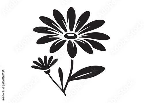 daisy flower logo silhouette vector, daisy flower silhouette vector illustration, beautiful daisy flower silhouette, daisy flower logo silhouettes vector on white background