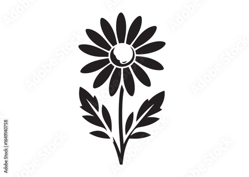 daisy flower logo silhouette vector, daisy flower silhouette vector illustration, beautiful daisy flower silhouette, daisy flower logo silhouettes vector on white background
