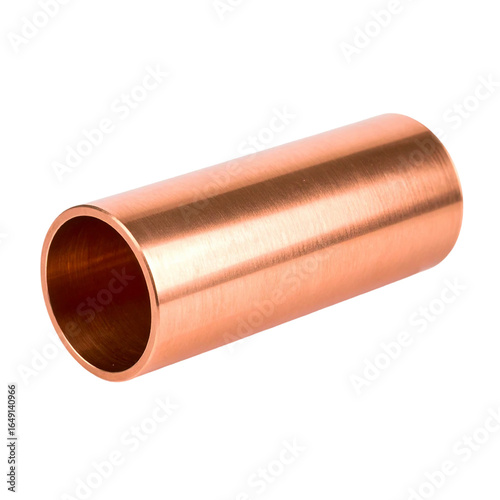 A Shiny Copper Pipe Isolated Against a Pristine White or transparent Background