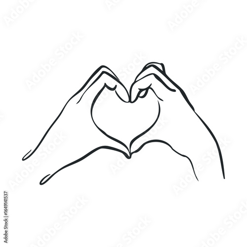 Heart shape created by two hands symbolizes love and connection