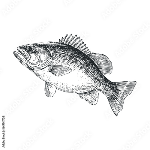 Detailed illustration of a freshwater fish for educational purposes
