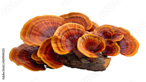 Reishi mushroom cluster isolated on white