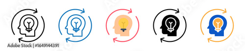 Rethink multiple style icons set design vector illustration. 