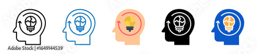 Logical Thinking multiple style icons set design vector illustration. 